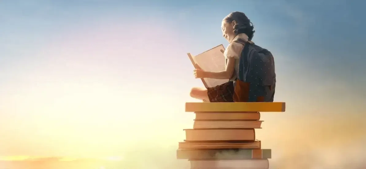 Child reading a book