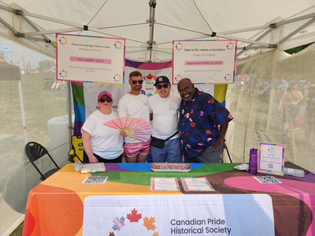 CPHS team at their booth at the Winnipeg pride parade.